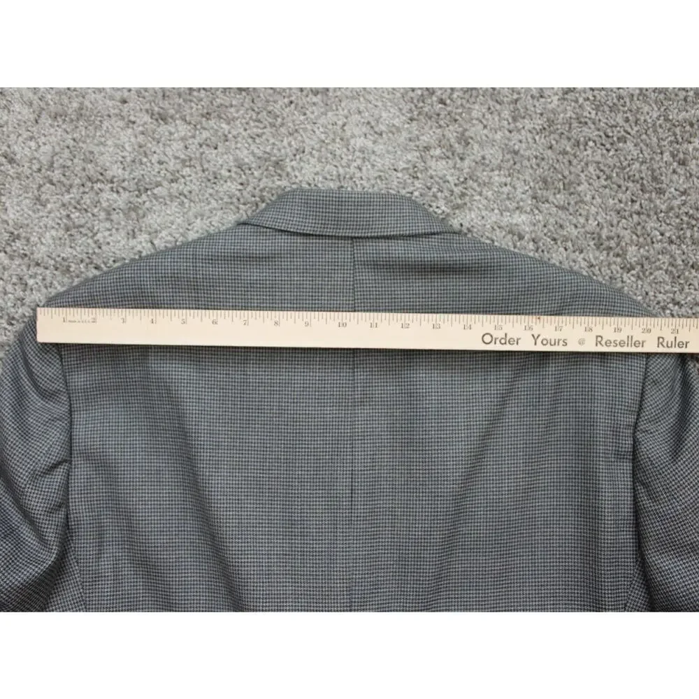 Lauren Ralph Lauren Herringbone Blazer Mens 44L Gray Wool Tailored Jacket